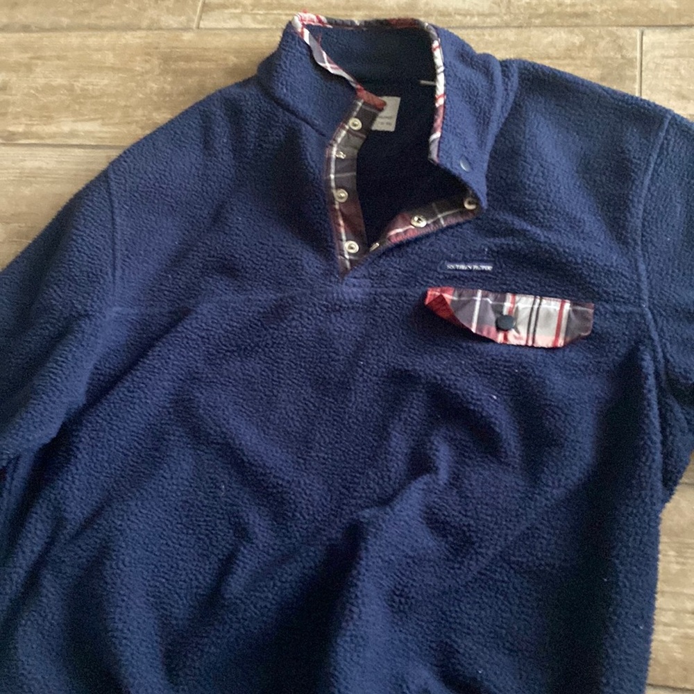 Navy southern proper pull over fleece